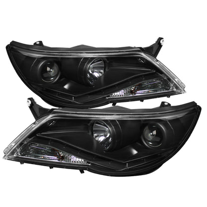 Spyder Volkswagen Tiguan 09-11 Projector Headlights DRL Black High H1 Low H7 PRO-YD-VTIG09-DRL-BK 5042651 5042651 Photo - Primary