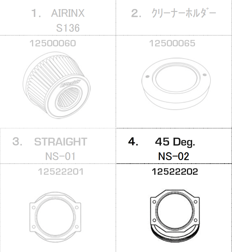 GReddy Spl.: GReddy A/F-Type Airinx S 136 Air Filter, Baseplate & Adapters