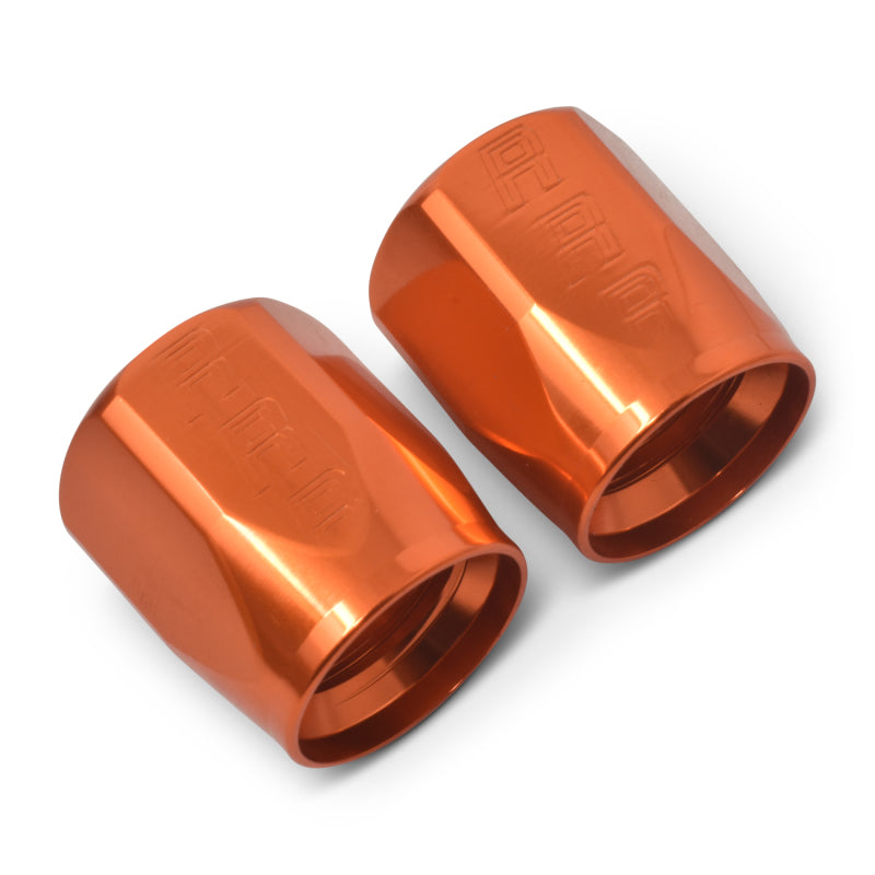 Russell Performance 2-Piece -8 AN Anodized Full Flow Swivel Hose End Sockets (Qty 2) - Orange 615534 615534 Photo - out of package