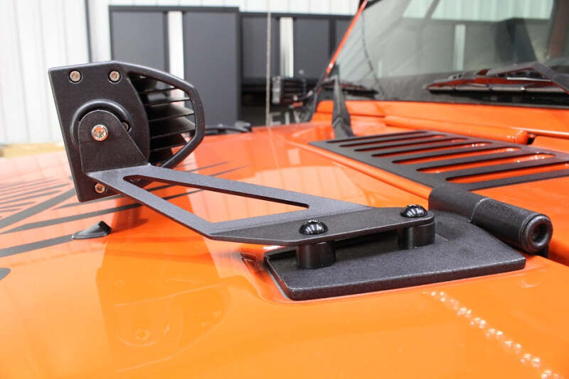 Fishbone Offroad 07-18 Jeep Wrangler JK Hood Light Mount Brackets FB21066 FB21066 Photo - lifestyle view