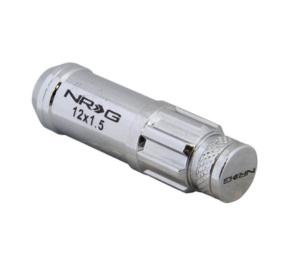 NRG M12 x 1.5 New Steel Lug Nut w/ Dust Cap Cover Set 21 Pc Silver w/ Lock LN-LS700SL-21 Photo - Primary