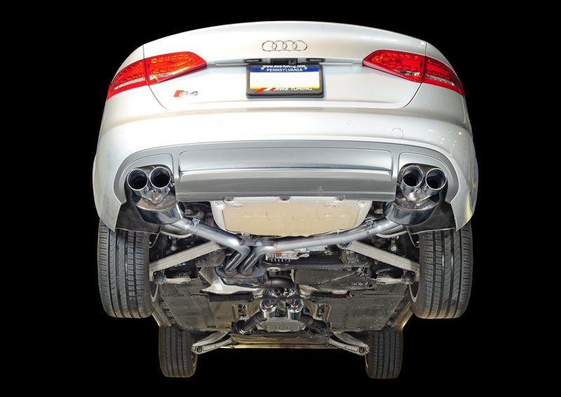 AWE Tuning Audi B8.5 S4 3.0T Touring Edition Exhaust System - Chrome Silver Tips (102mm) 3010-42016 3010-42016 Photo - Mounted