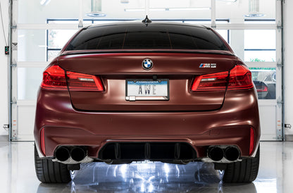 AWE Tuning 18-19 BMW M5 (F90) 4.4T AWD SwitchPath Axle-back Exhaust - Diamond Black Tips 3025-43065 3025-43065 Photo - Mounted