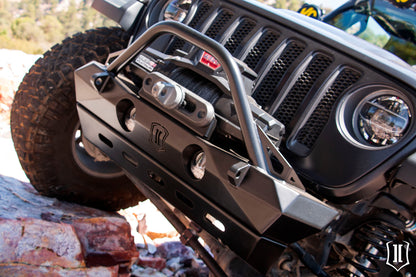 ICON 2018+ Jeep Wrangler JL / 2020+ Jeep Wrangler JT Pro Series Front Bumper w/Bar/Tabs 25164 25164 Photo - Mounted