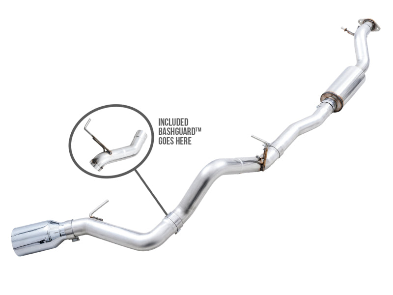 AWE Tuning 2021+ Ford Bronco 0FG Single Rear Exit Exhaust w/Chrome Silver Tip & Bash Guard 3015-22789 3015-22789 Photo - Primary