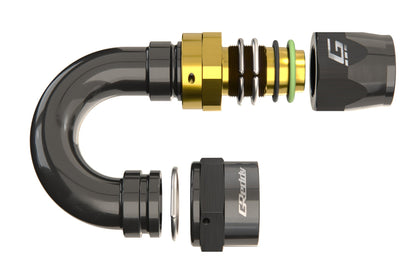 GReddy 180 DEG. AN HOSE END(s) - BLACK/GOLD - (12800418 12800618 12800818 12801018 12801218 ) 12801618