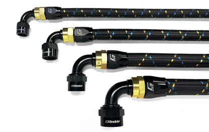 GReddy 60 DEG. AN HOSE END(s) - BLACK/GOLD - (12800460 12800660 12800860 12801060 12801260 ) 12801660