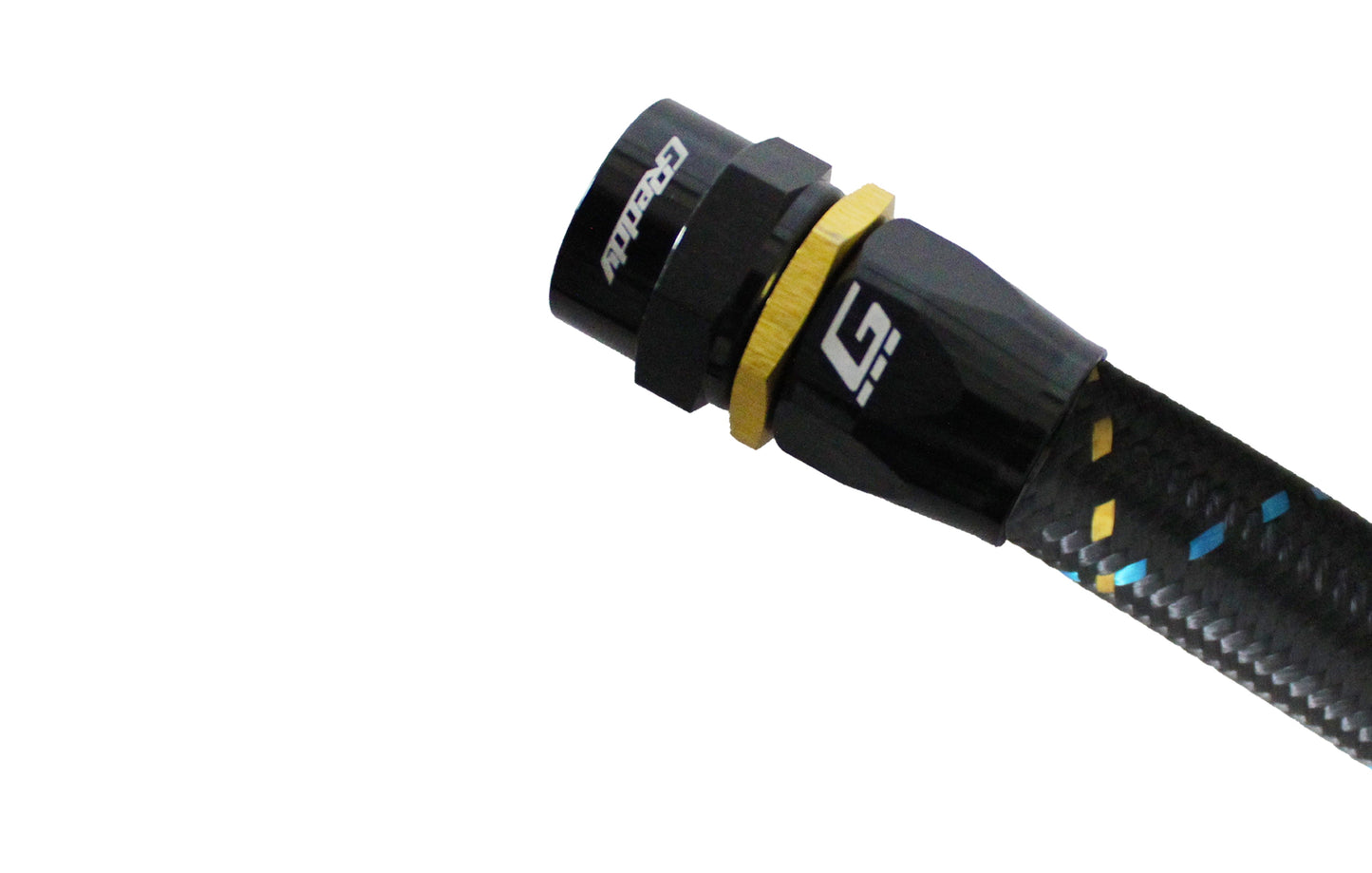 GReddy 16 AN Swivel Hose End(s) - Black / Gold anodized