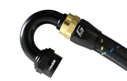 GReddy 180 DEG. AN HOSE END(s) - BLACK/GOLD - (12800418 12800618 12800818 12801018 12801218 ) 12801618