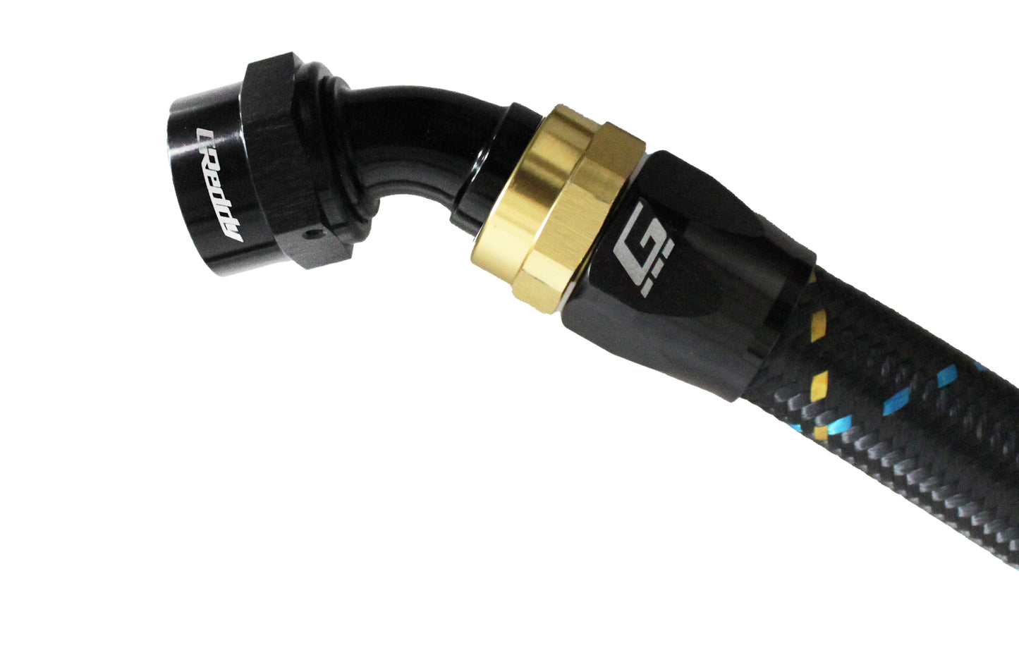 GReddy 45 DEG. AN HOSE END(s) - BLACK/GOLD - (12800445 12800645 12800845 12801045 12801245 ) 12801645
