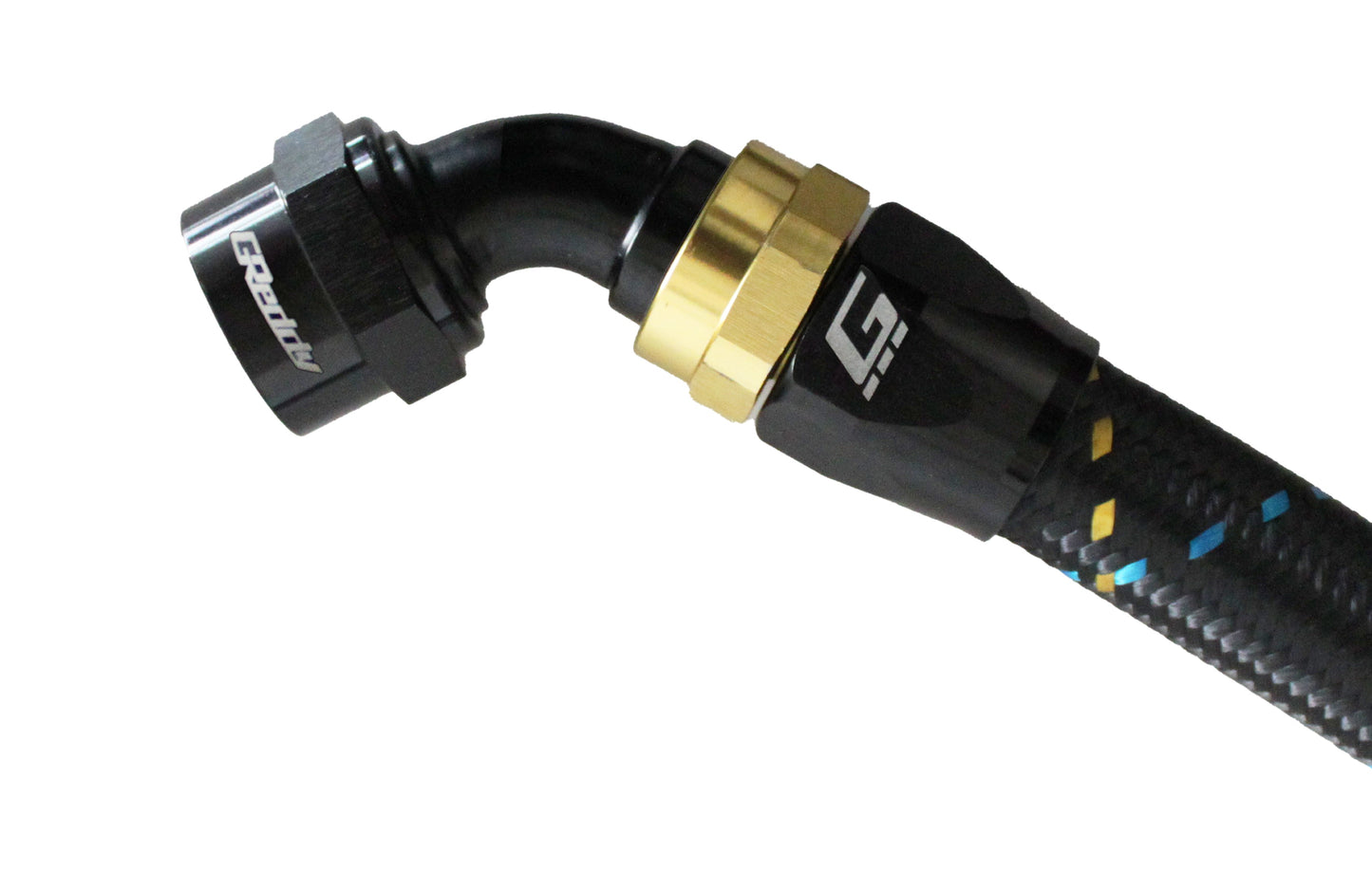 GReddy 60 DEG. AN HOSE END(s) - BLACK/GOLD - (12800460 12800660 12800860 12801060 12801260 ) 12801660