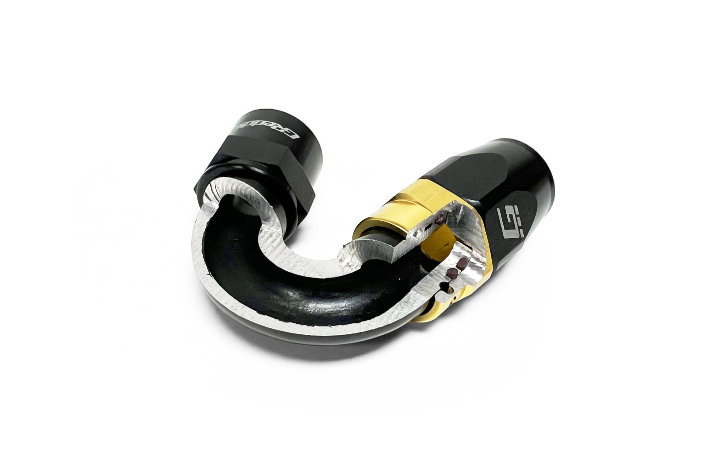 GReddy 180 DEG. AN HOSE END(s) - BLACK/GOLD - (12800418 12800618 12800818 12801018 12801218 ) 12801618