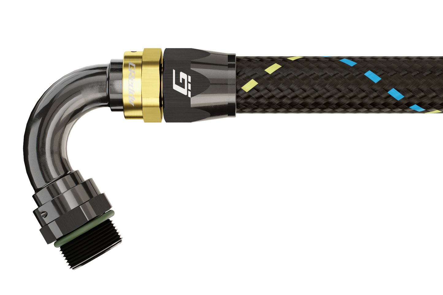 GReddy ORB MALE 120 DEG. AN HOSE END(s) - BLACK/GOLD - (12810612 12810812 12811012 ) 12811212
