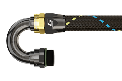 GReddy ORB MALE 180 DEG. AN HOSE END(s) - BLACK/GOLD - (12810618 12810818 12811018 ) 12811218