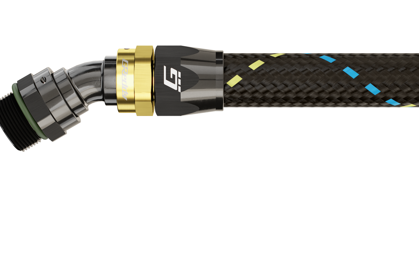 GReddy 12 ORB male Swivel Hose End(s) - Black / Gold anodized