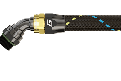 GReddy ORB MALE 45 DEG. AN HOSE END(s) - BLACK/GOLD - (12810645 12810845 12811045 ) 12811245