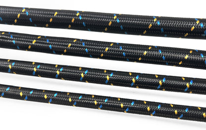 GReddy 16 Nylon Braided Hose (per/ft) - Black / Gold / Blue