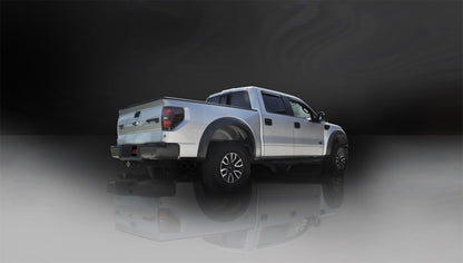 Corsa Performance 11-13 Ford F-150 Raptor 6.2L V8 Black Sport Cat-Back Exhaust 14387BLK Photo - Mounted
