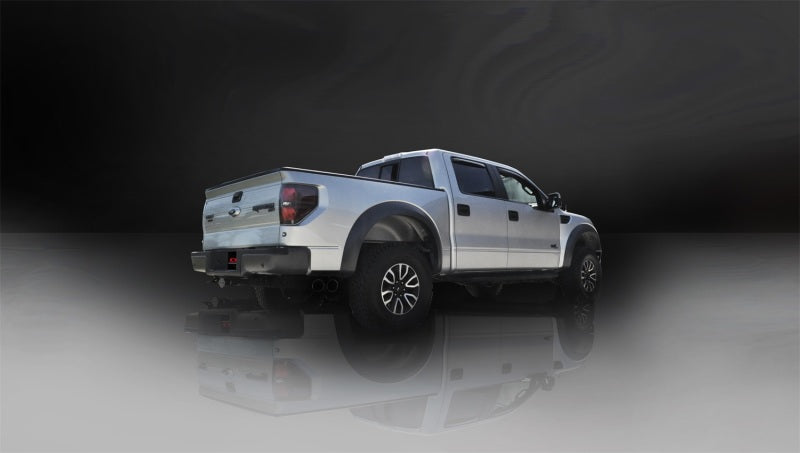 Corsa Performance 11-13 Ford F-150 Raptor 6.2L V8 Black Sport Cat-Back Exhaust 14387BLK Photo - Mounted