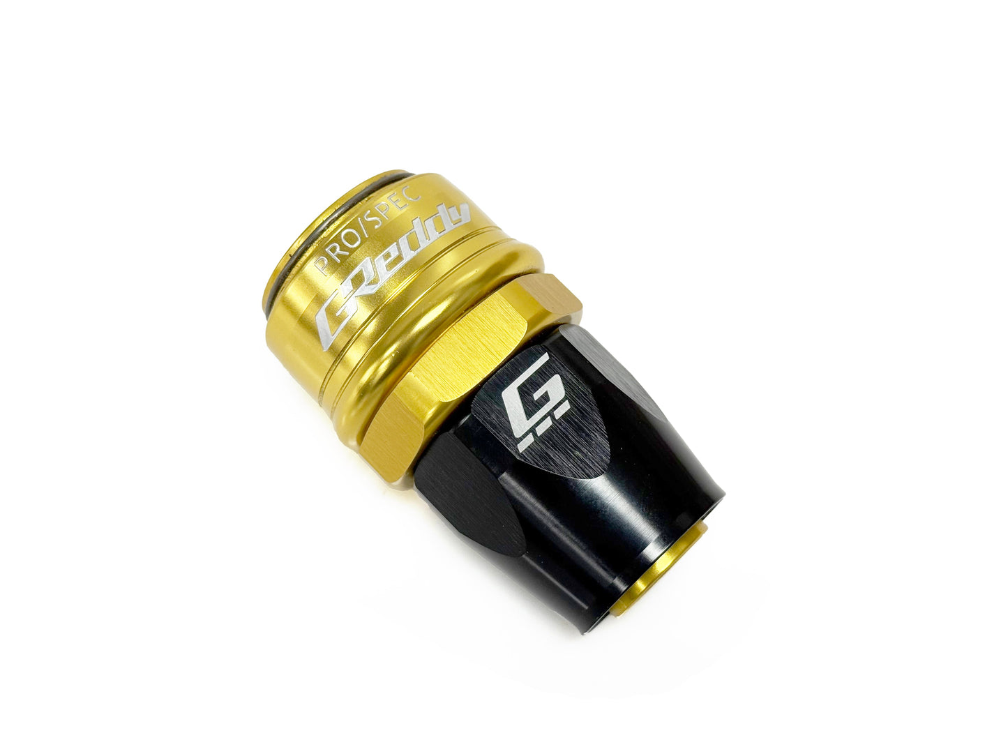 CATALOG GREDDY PRO/SPEC STRAIGHT QUICK-RELEASE HOSE END(s) - BLACK/GOLD - (12860400 12860600 12860800 12861000 12861200 12861600)