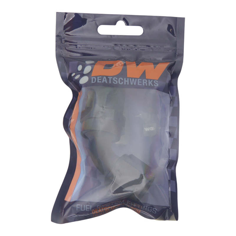 DeatschWerks 10AN Female Flare Swivel 60-Degree Hose End PTFE - Anodized Matte Black 6-02-0877-B 6-02-0877-B Photo - lifestyle view