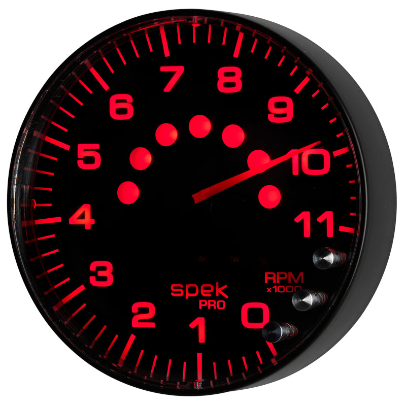 Autometer Gauge, Tachometer, 5", 11k Rpm, w/Shift Light & Peak Mem, Black/Black P239328 User 7