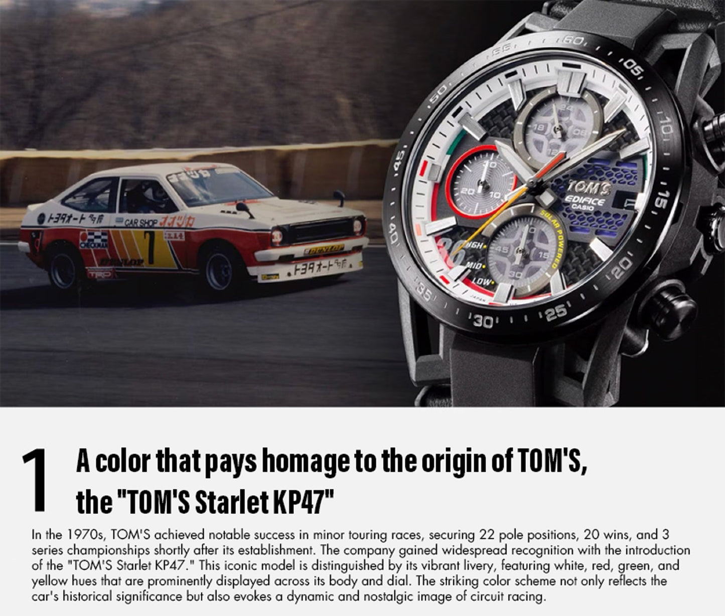 TOM'S Racing 50th Anniversary TOM'S x EDIFICE KP47 Collaboration Watch ** SOLD OUT **