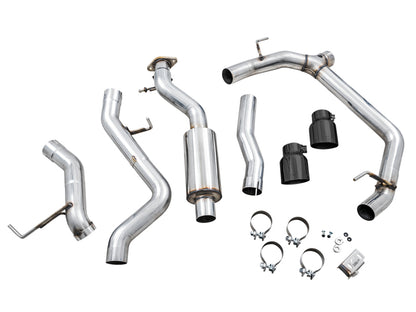 AWE Tuning 2021+ Ford Bronco 0FG Dual Rear Exit Exhaust w/Diamond Black Tips & Bash Guard 3015-33456 3015-33456 Photo - out of package
