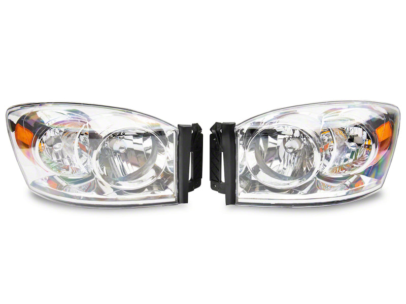 Raxiom 06-08 Dodge RAM 1500 Axial Series OEM Style Rep Headlights- Chrome Housing (Clear Lens) R118012