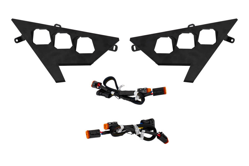 Diode Dynamics 20-Present Polaris RZR Headlight Wiring Harnesses and Brackets Only (Pair) DD7672P DD7672P Photo - Primary