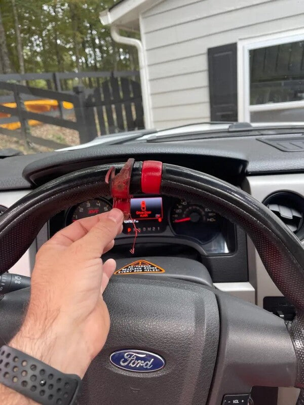 BuiltRight Industries 09-14 Ford Raptor Steering Wheel Stripe Kit - Red 108001 108001 Photo - Mounted