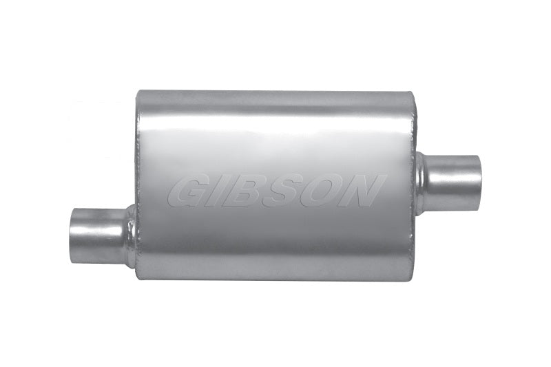 Gibson MWA Superflow Offset/Center Oval Muffler - 4x9x14in/2.25in Inlet/2.25in Outlet - Stainless BM0100 BM0100 Photo - Primary