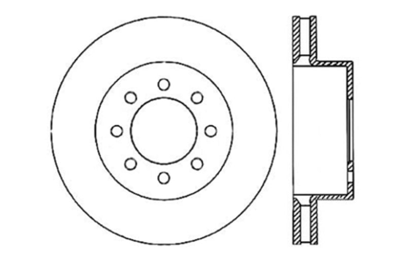 StopTech Disc Brake Rotor 127.65112R 127.65112R Technical Drawing