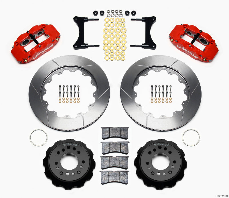 Wilwood Narrow Superlite 6R Front Hat Kit 14.00in Red 93-96 Mazda RX7 140-11964-R 140-11964-R Photo - Primary
