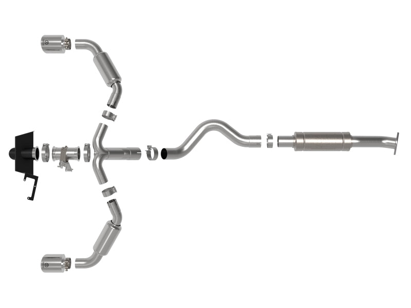 aFe 23-24 Toyota GR Corolla L3 1.6L (t) Gemini XV 3in to 2-1/2in Cat Back Exhaust w/ Polished Tips 49-36067-P 49-36067-P Photo - Unmounted