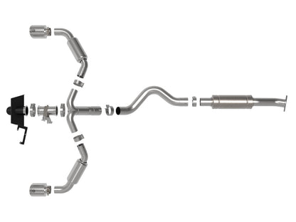 aFe 23-24 Toyota GR Corolla L3 1.6L (t) Gemini XV 3in to 2-1/2in Cat Back Exhaust w/ Polished Tips 49-36067-P 49-36067-P Photo - Unmounted