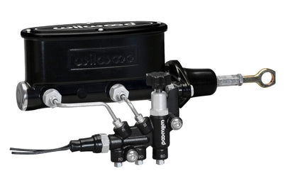 Wilwood HV Tandem M/C Kit w L/H Bracket & Prop Valve - 7/8" Bore, Black-W/Push 261-13272-BK Photo - Primary