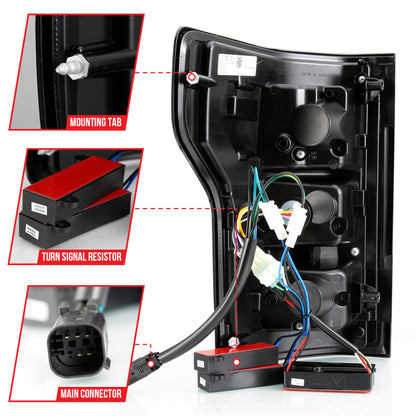 ANZO 18-19 Ford F-150 LED Taillight Black Housing Clear Lens Red Light Bar W/Sequential 311314 311314 Photo - Unmounted