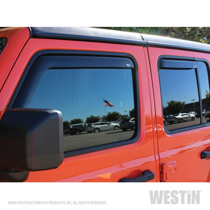 Westin 2018-2019 Jeep Wrangler JL Unlimited Wade In-Channel Wind Deflector 4pc - Smoke 72-51499 72-51499 Photo - Mounted