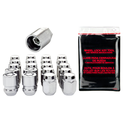 McGard 4 Lug Hex Install Kit w/Locks (Cone Seat Nut) M12X1.25 / 13/16 Hex / 1.28in. Length - Chrome 84454 84454 Photo - Primary