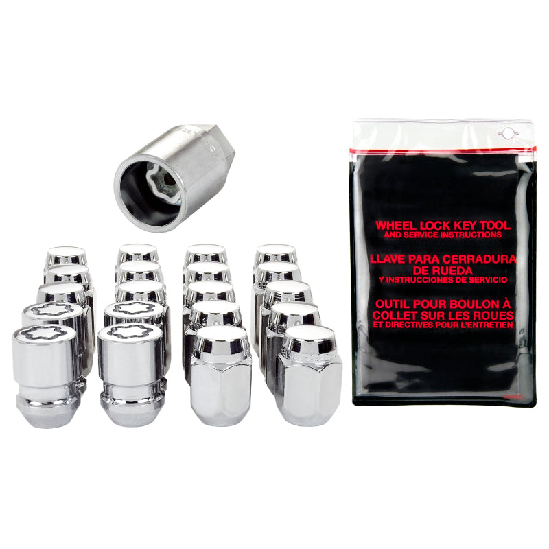 McGard 4 Lug Hex Install Kit w/Locks (Cone Seat Nut) M12X1.25 / 13/16 Hex / 1.28in. Length - Chrome 84454 84454 Photo - Primary