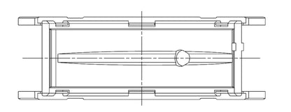 ACL BMW B58B30/S58B30 3.0L Inline 6 .25mm Oversized Main Bearings 7M1512H-.25 7M1512H-.25 Technical Drawing