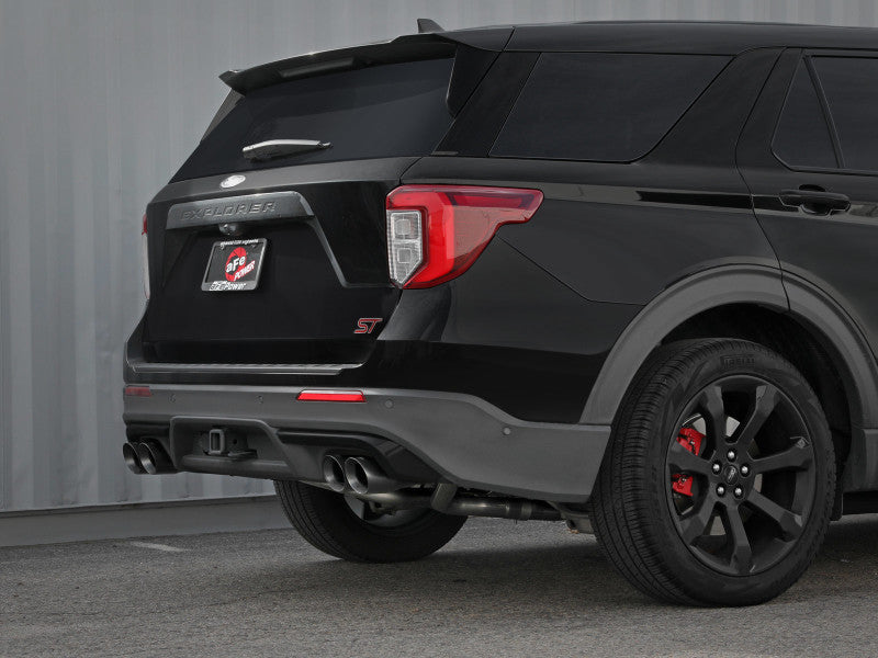aFe MACH Force-Xp 2.5in. 304 SS C/B Exhaust 20-21 Ford Explorer V6-3.0L - Black Tip 49-33139-B 49-33139-B Photo - Mounted