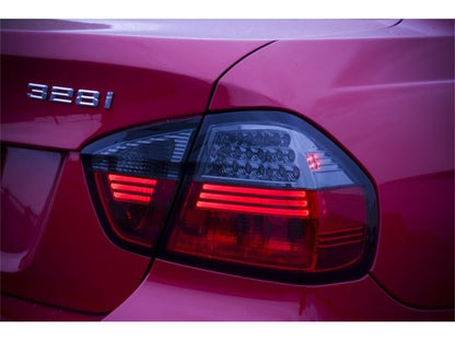 Spyder BMW E90 3-Series 06-08 4Dr LED Tail Lights Red Smoke ALT-YD-BE9006-LED-RS 5000910 5000910 Photo - Mounted