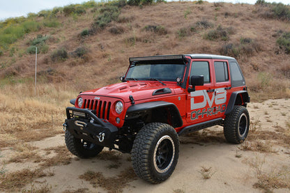 DV8 Offroad 07-18 Jeep Wrangler JK Metal Heat Dispersion Hood - Primer Black HDMB07-02 HDMB07-02 Photo - Mounted