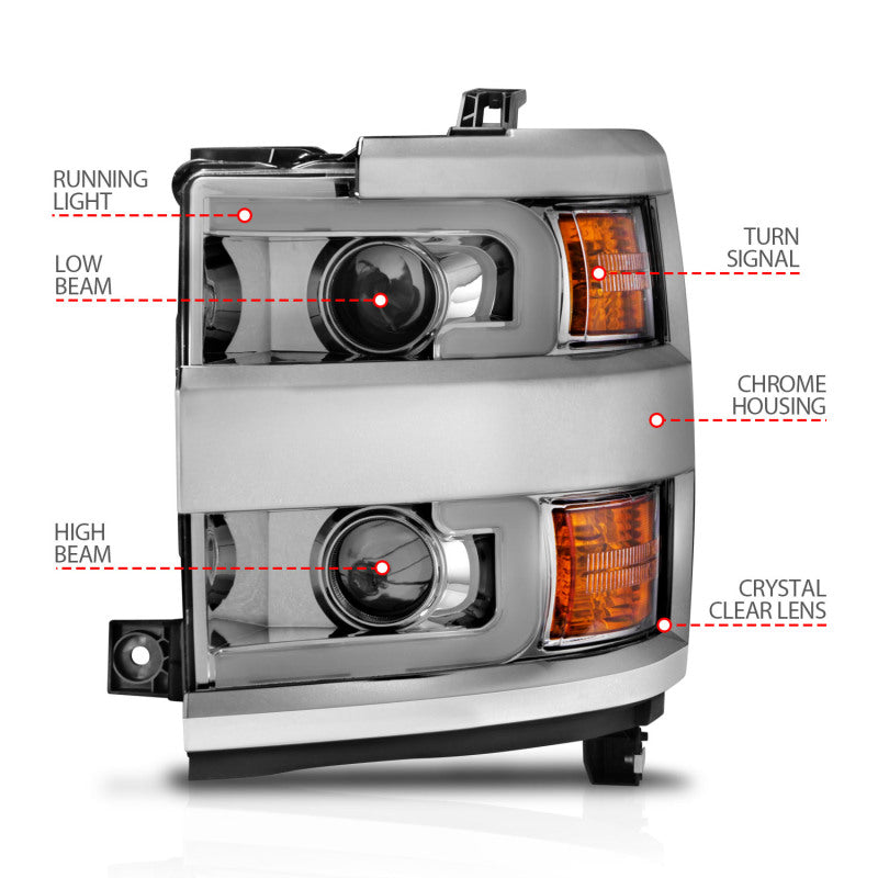 Anzo Projector Headlights 15-17 Chevrolet Silverado 2500HD / 3500HD Chrome 111366 User 4