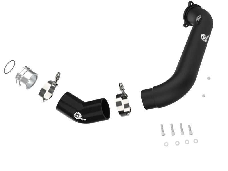 aFe BladeRunner Black 2-3/4in Aluminum Charge Pipe 2021 Toyota Supra GR (A90) I4-2.0L (t) B48 46-20488-B 46-20488-B Photo - Unmounted