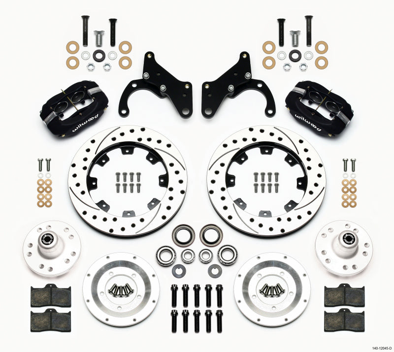 Wilwood Forged Dynalite Front Kit 12.19in Drilled 69-70 Impala Drum/Disc 69-82 Vette 140-12045-D 140-12045-D Photo - Primary