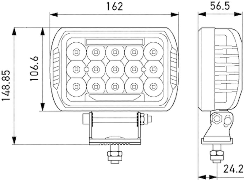 HELLA Value Fit 450 LED Lamp - 10-30 VDC 75W Driving Light Kit 358154051 358154051 Photo - Close Up