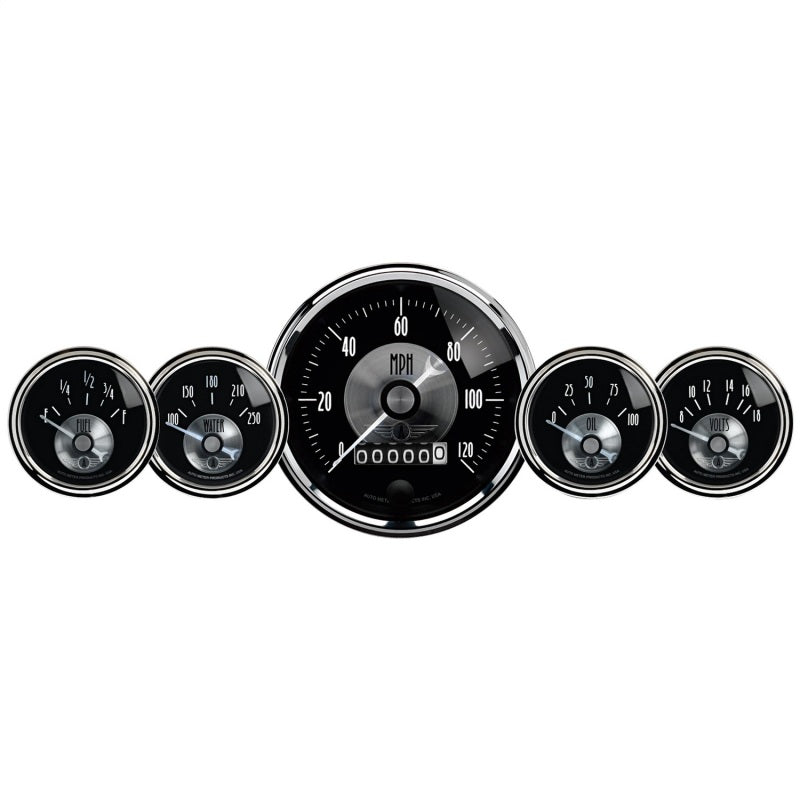 Autometer 5 PC. Gauge Kit, 3-3/8" & 2-1/16", Elec. Speedo W/wheel Odo, Prestige 2003 Photo - Primary